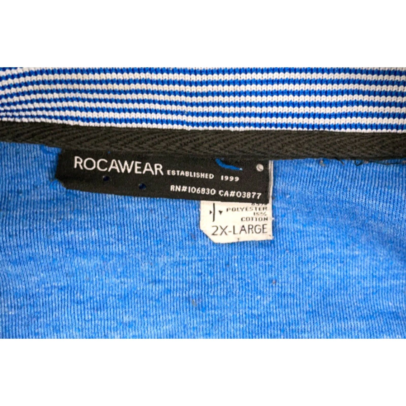 Rocawear VTG Rocawear Blue White Full Zip Sweatshirt Adult 2XL Track Jacket 90s Hip Hop Retro Solid Embroidered Long Sleeve Mens Size US XXL / EU 58 / 5 - 5 Thumbnail