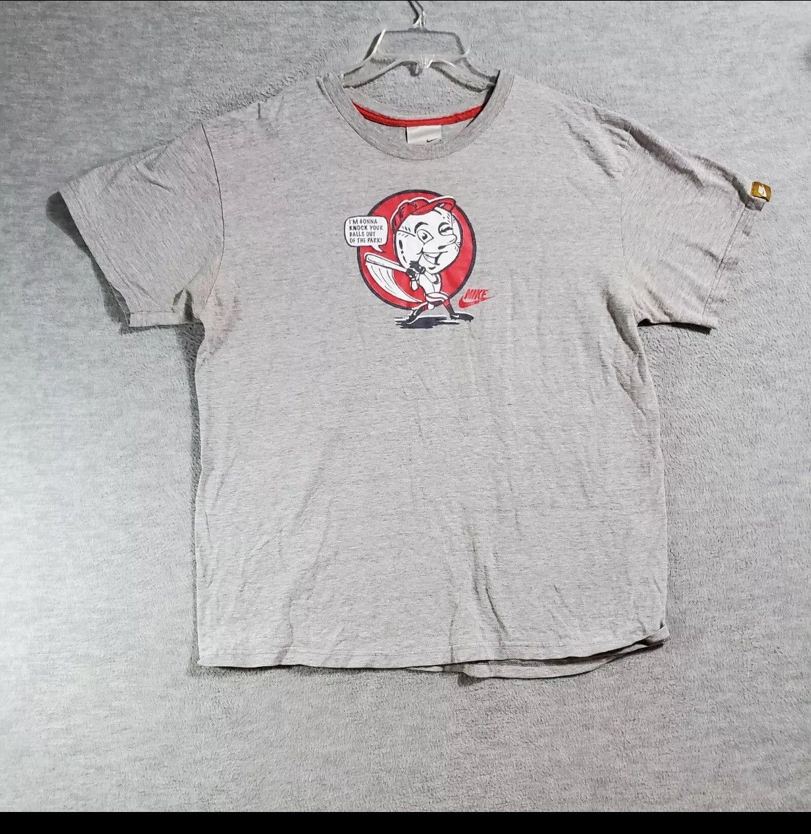 Nike × Vintage VINTAGE Nike Men T-Shirt XL Gray Mr Baseball Graphic Size US XL / EU 56 / 4 - 1 Thumbnail