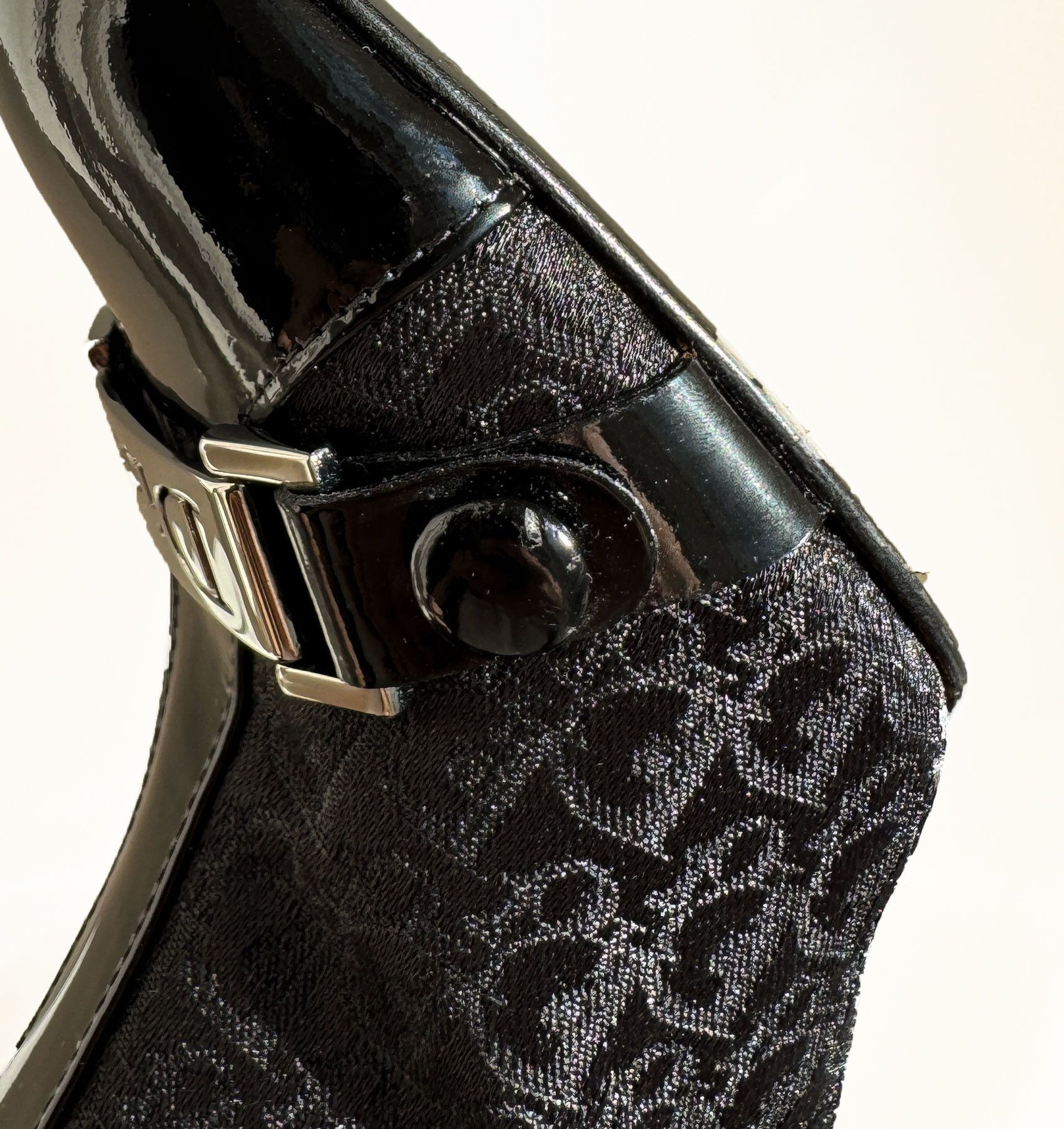 Dior Christian Dior Black Monogram Patent Leather Boots Heels Size US 8 / IT 38 - 12 Thumbnail