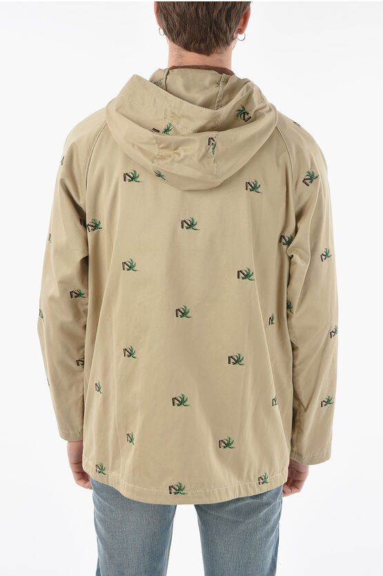 Palm Angels o1y0325 Logo Hooded Jacket in Beige Size US M / EU 48-50 / 2 - 3 Thumbnail