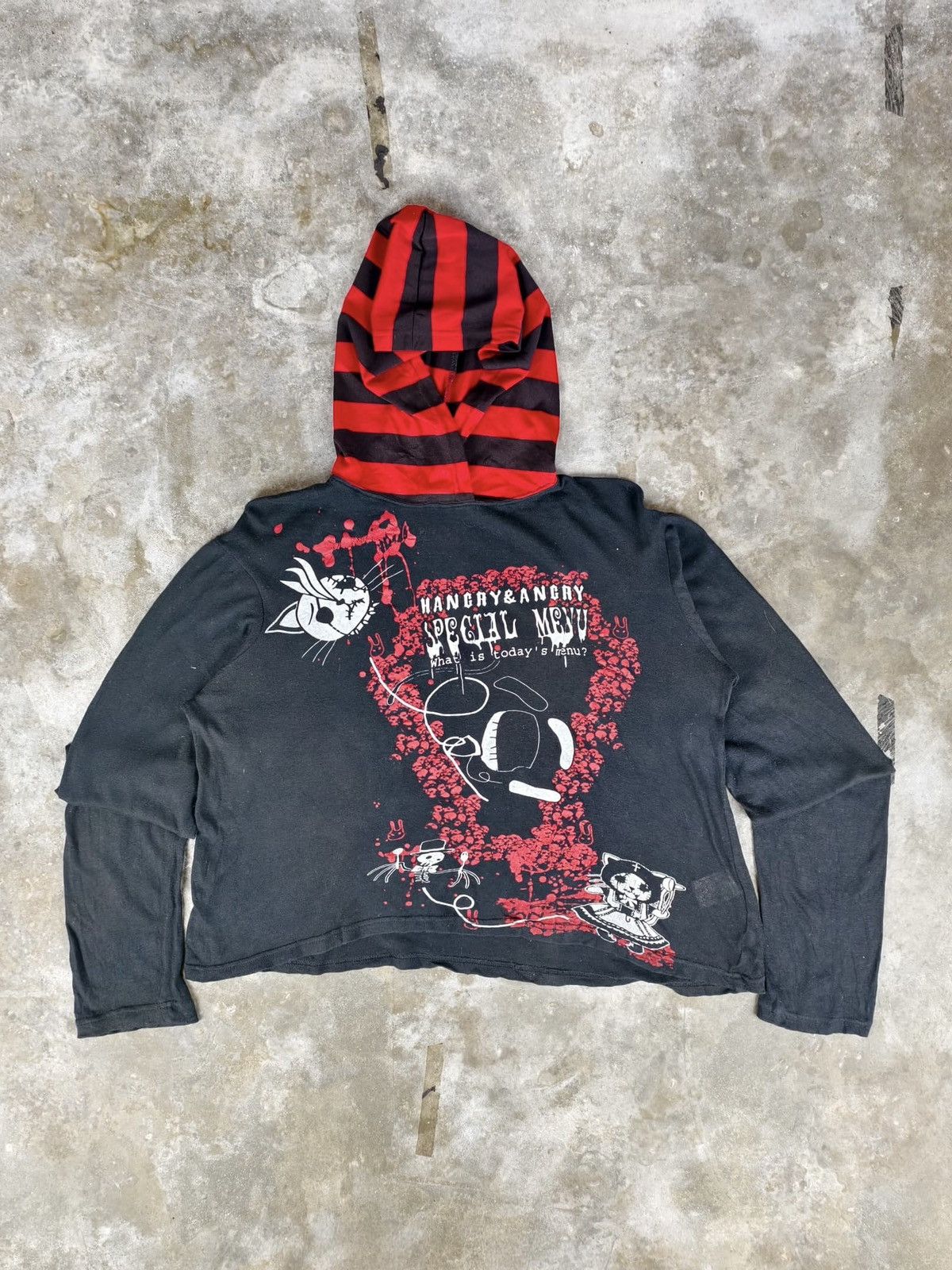 Japanese Brand Rare Design Japanese Hancry & Angry Hoodie Size US S / EU 44-46 / 1 - 1 Thumbnail