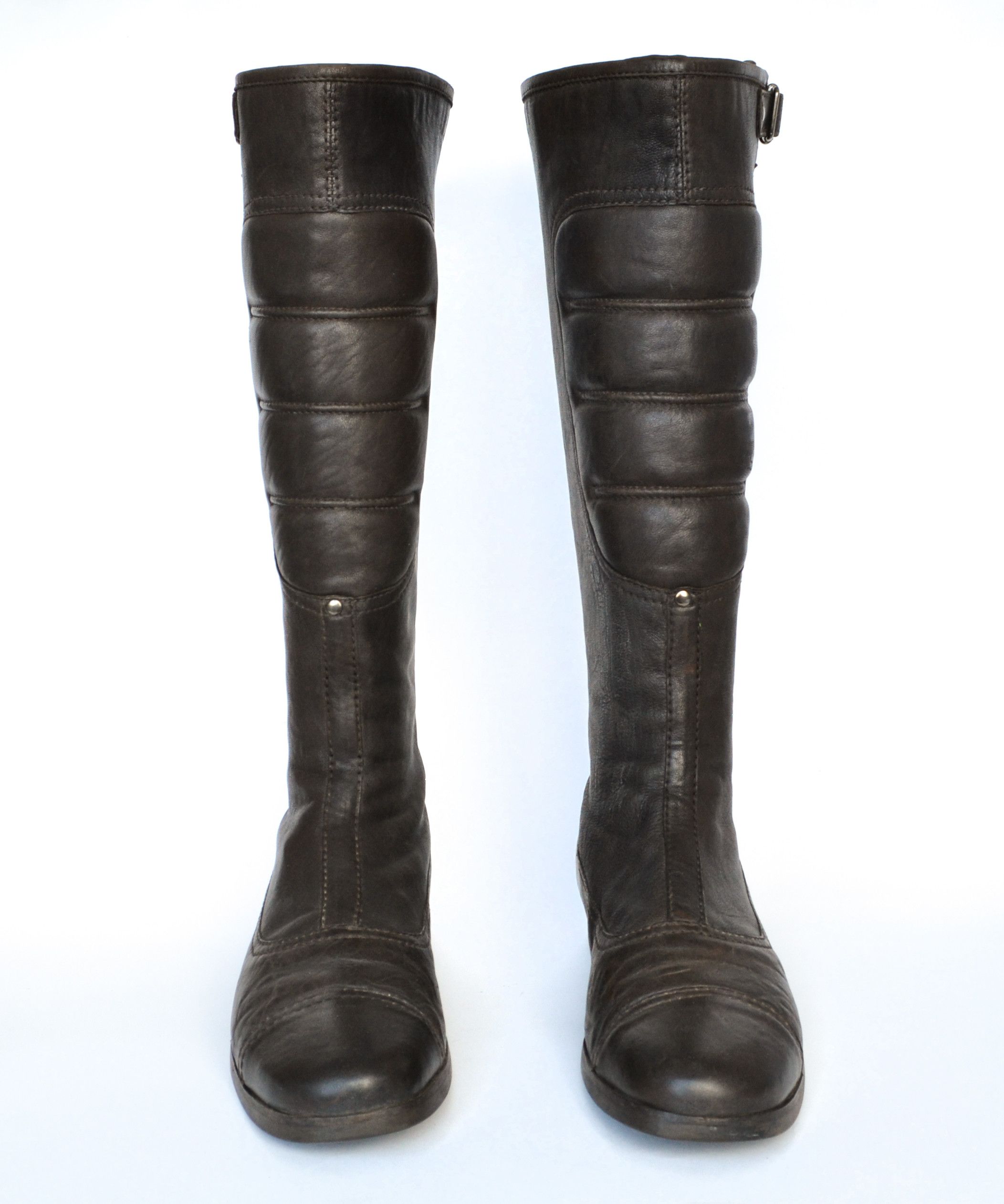 靴 1999 miu miu leather boots brown Miu Miu bubble sole runway boots, FW 1999 – My Runway Archive