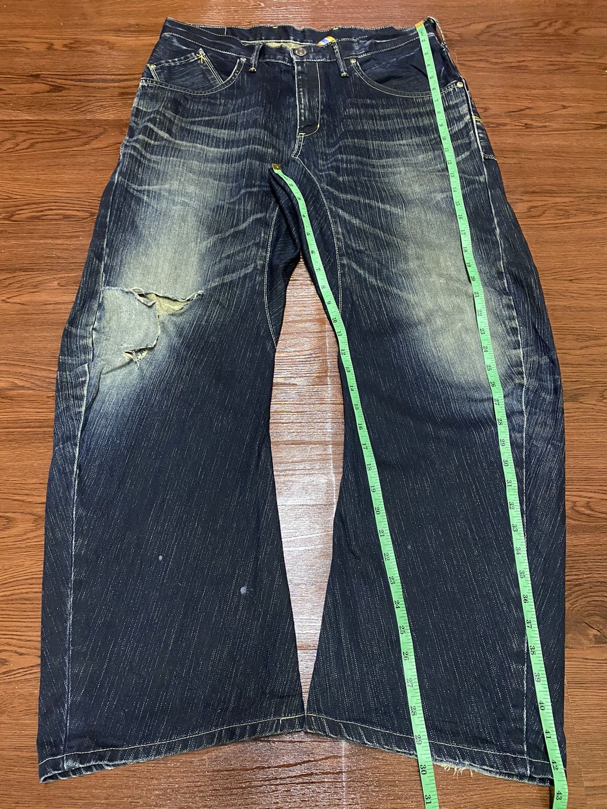 Edwin Japanese Brand Edwin XV Baggy Twisted Leg Distressed Jeans Size US 34 / EU 50 - 16 Thumbnail