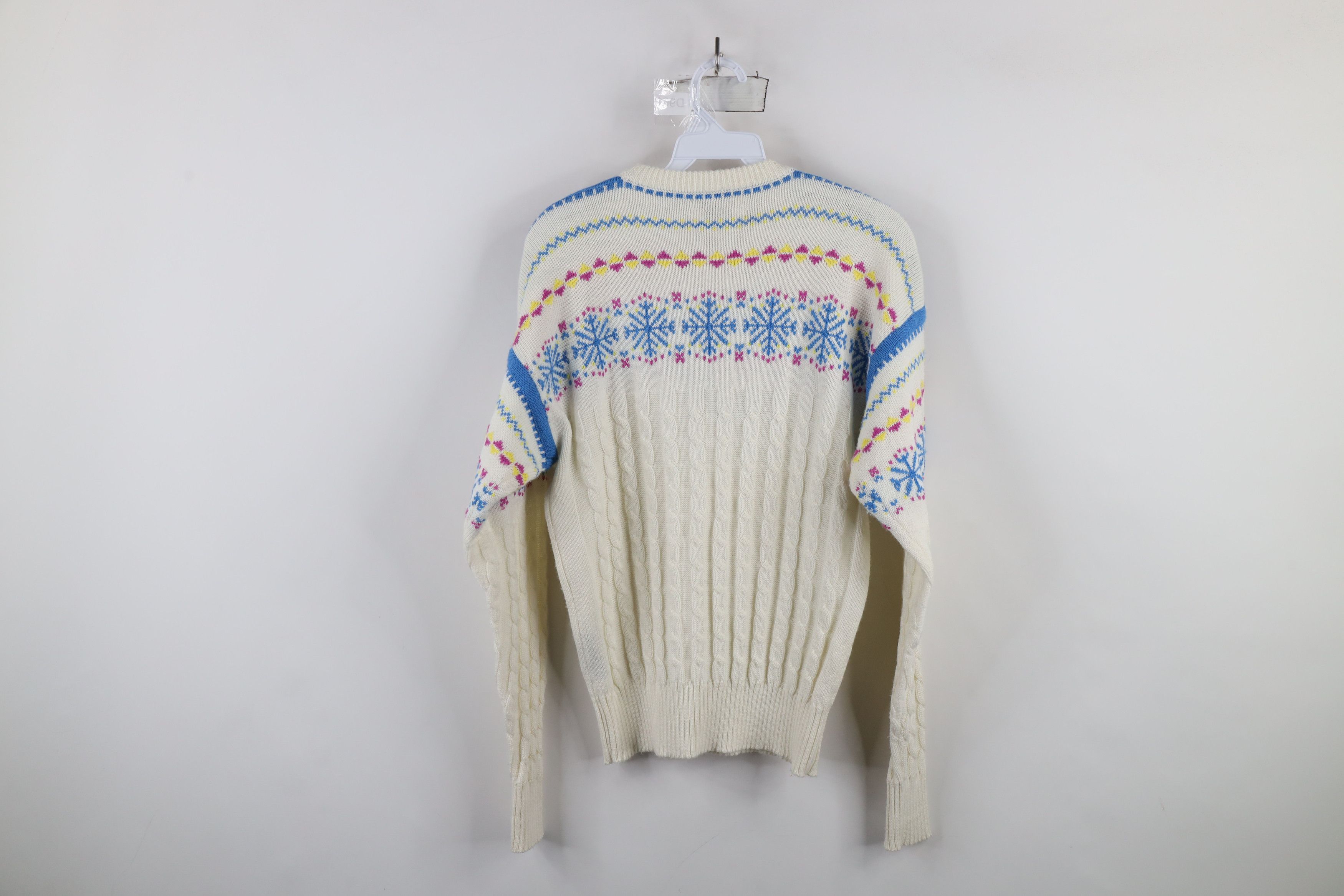 Vintage Vintage 70s 80s Streetwear Fair Isle Snowflake Knit Sweater Size M / US 6-8 / IT 42-44 - 8 Thumbnail