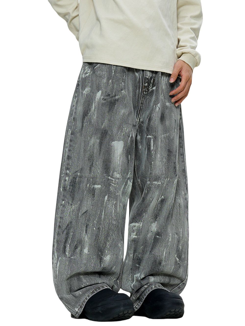 Japanese Brand × Jean Painted Washed Distressed Jeans Size US 32 / EU 48 - 2 Thumbnail