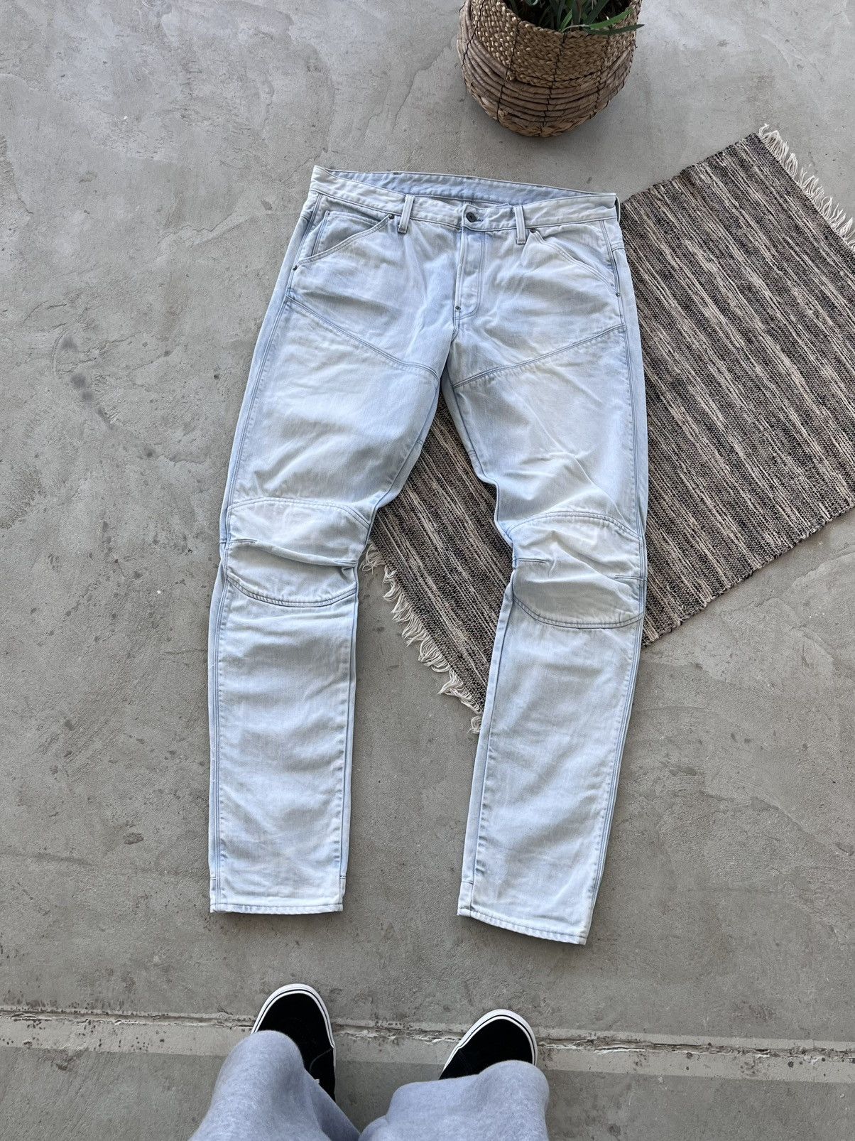 G-Star Vintage GStar Raw Moto Denim Jeans 38x36 Blue Knee Panel Y2K Size US 38 / EU 54 - 1 Thumbnail