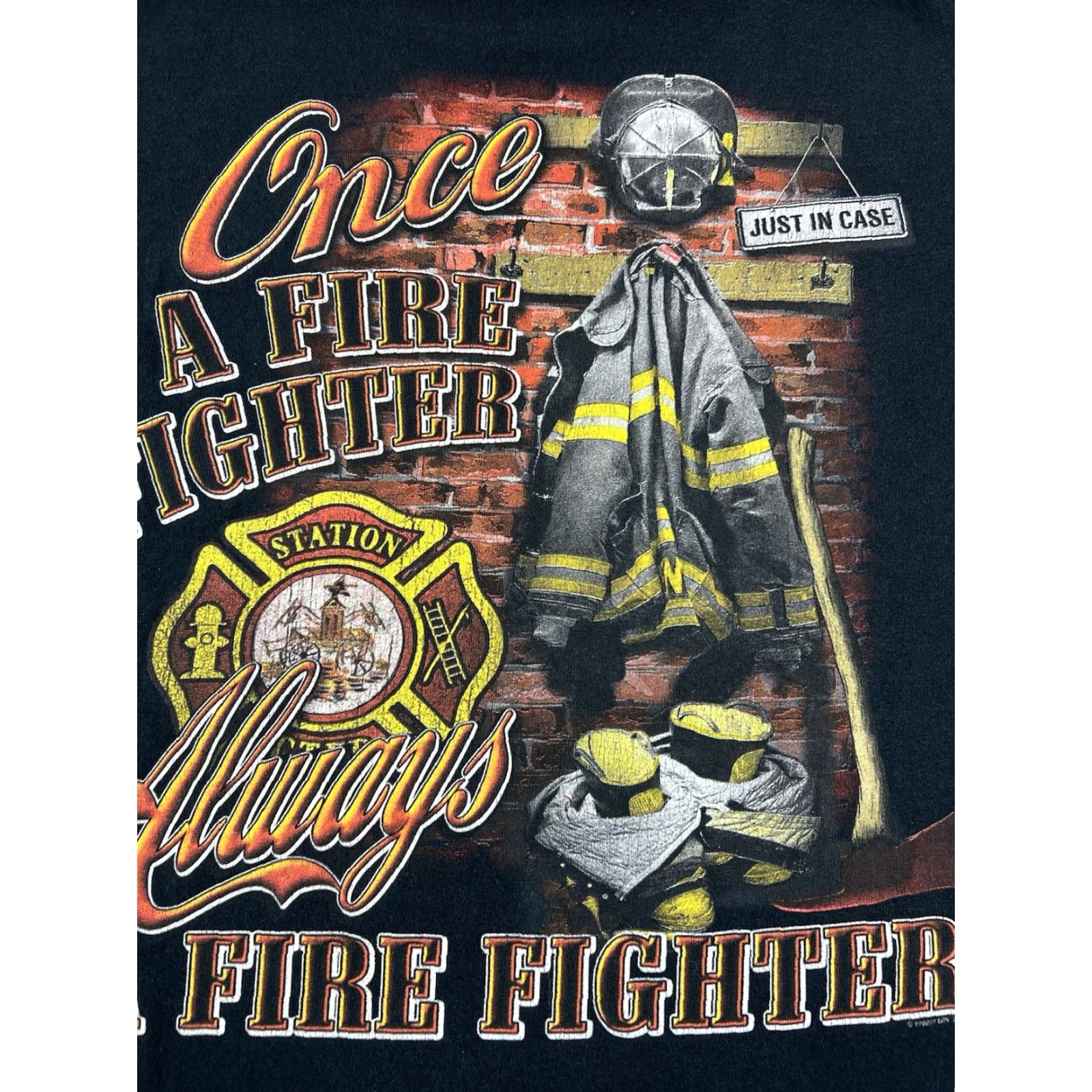 Gildan Once a Firefighter Always a Firefighter Black T-Shirt M Unisex Adults Medium Size US M / EU 48-50 / 2 - 6 Thumbnail