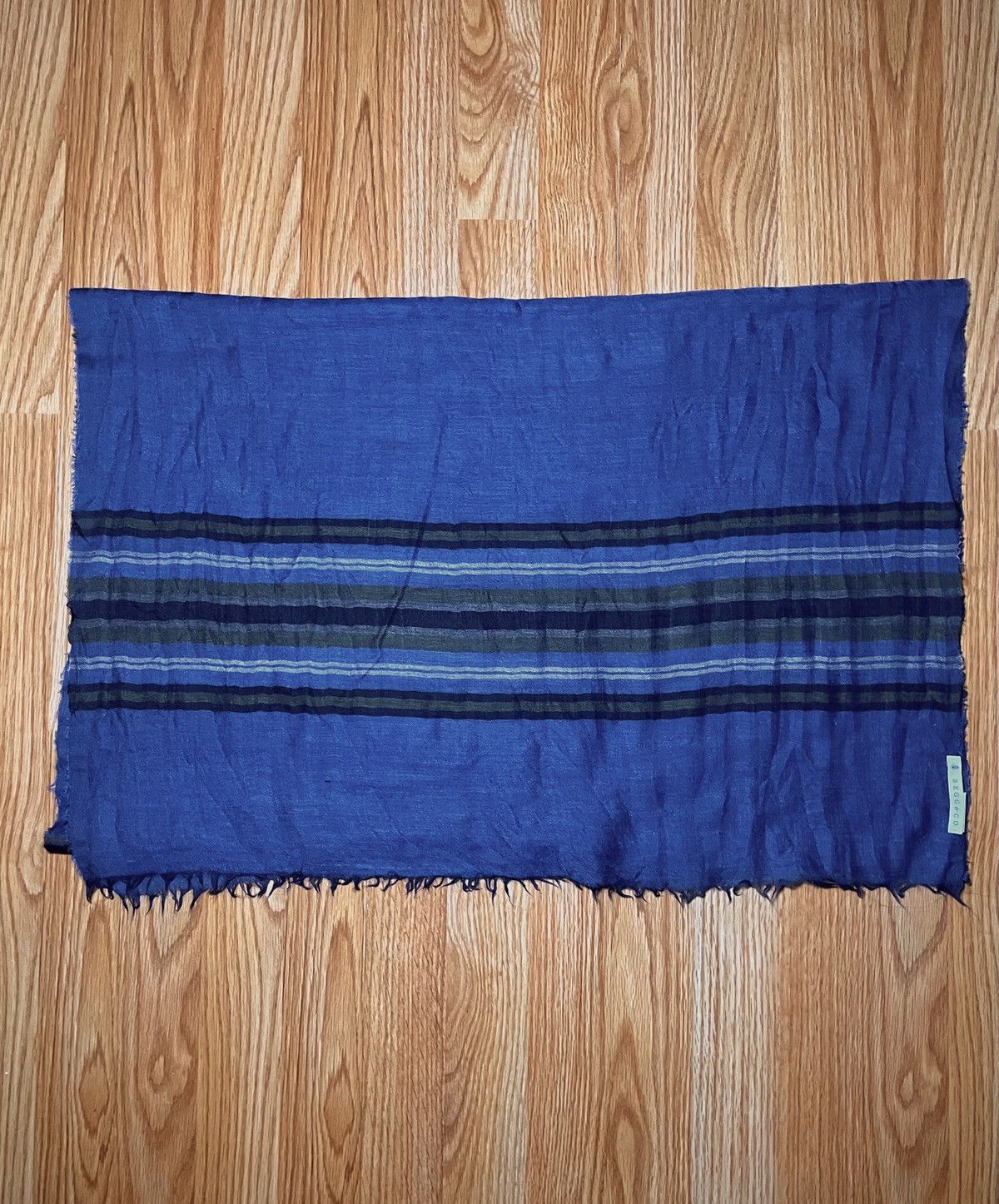 Begg x Co BEGG & Co. Cashmere Scarf Shawl Stripped Blue Size ONE SIZE - 2 Thumbnail