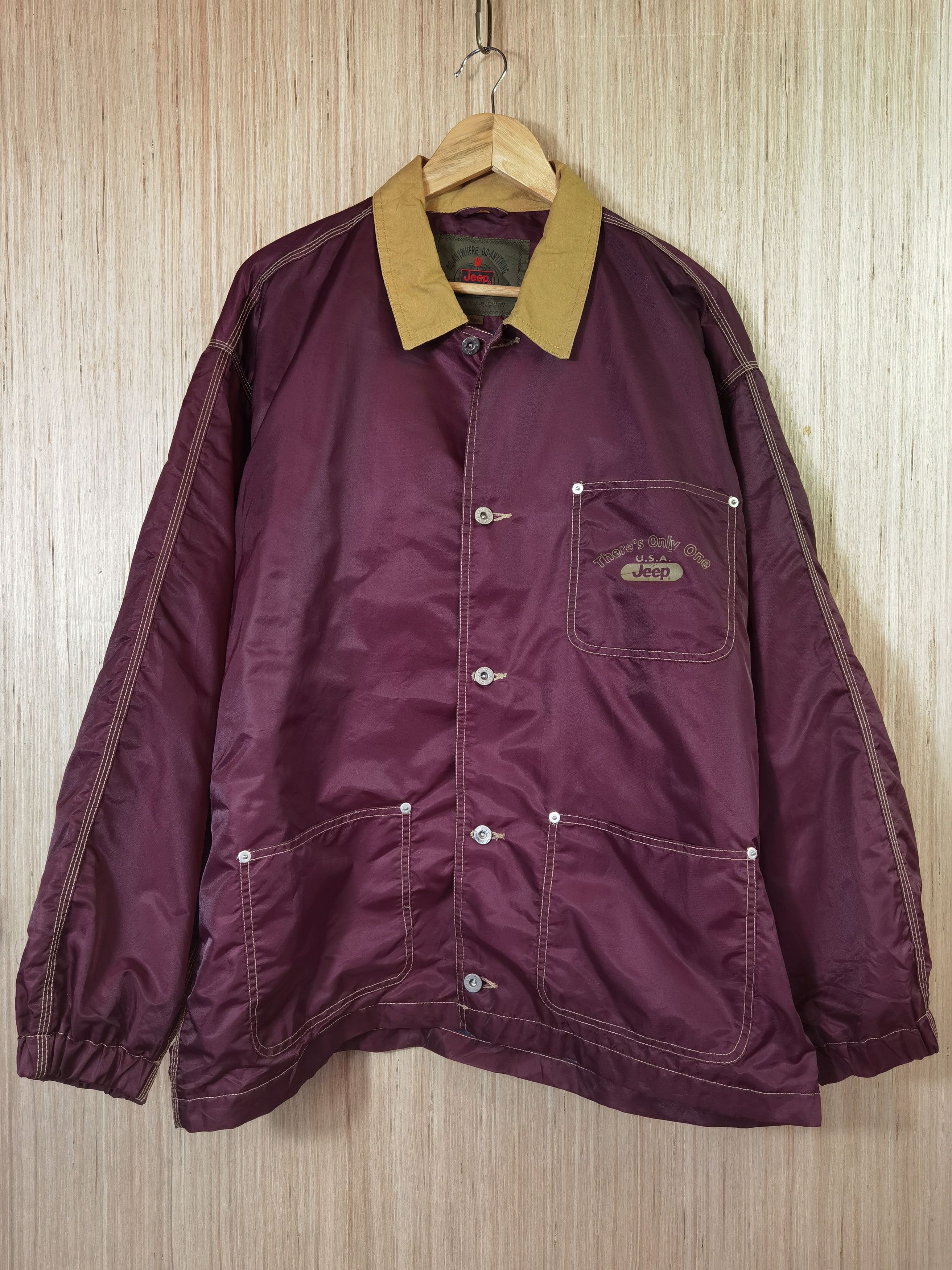 G10 VINTAGE CHECK JEEP COACH JACKET MAROON