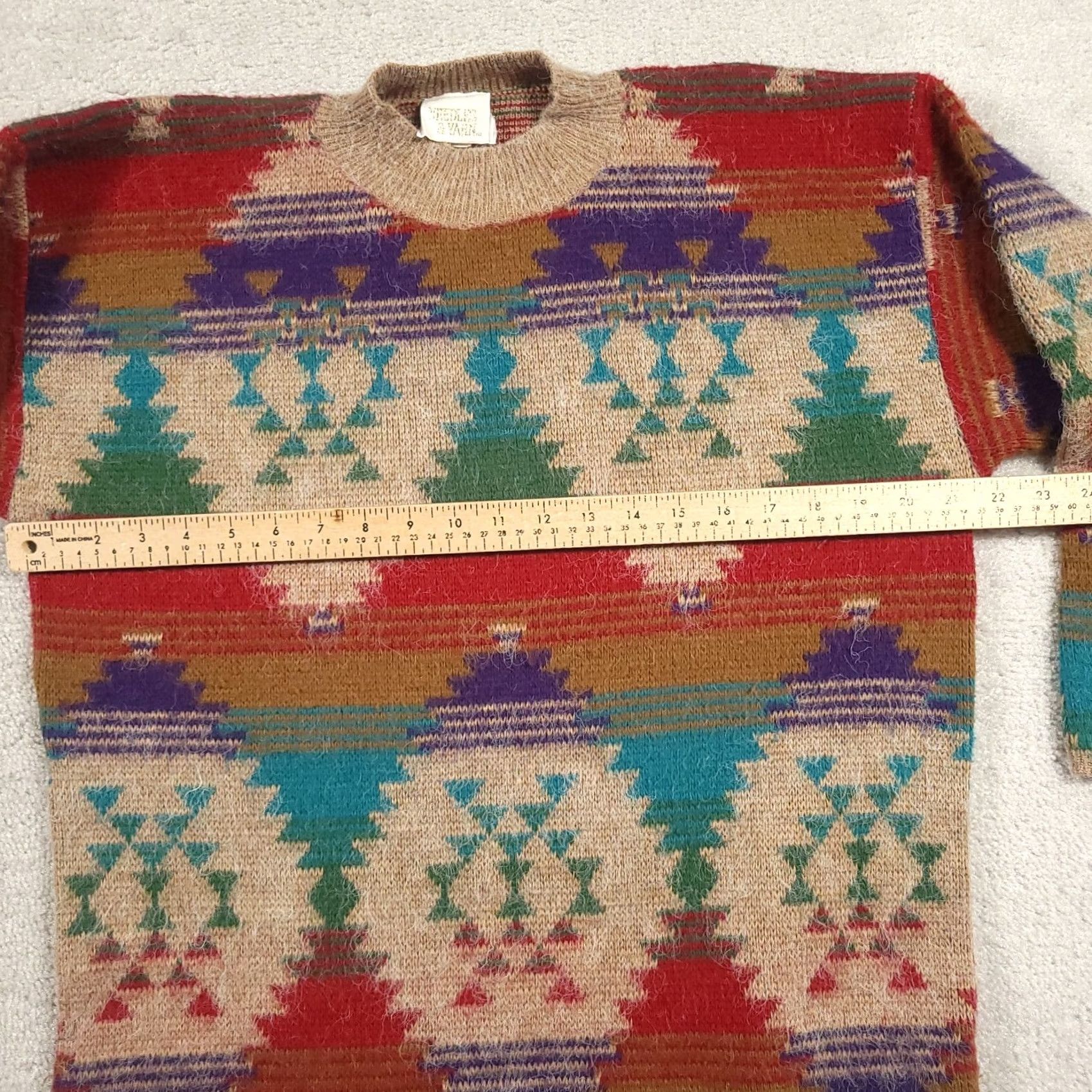 Needles VINTAGE Needles and Yarn Pullover Sweater Unisex Adults Large Oversized Aztec USA Made Sweater Size L / US 10 / IT 46 - 4 Thumbnail