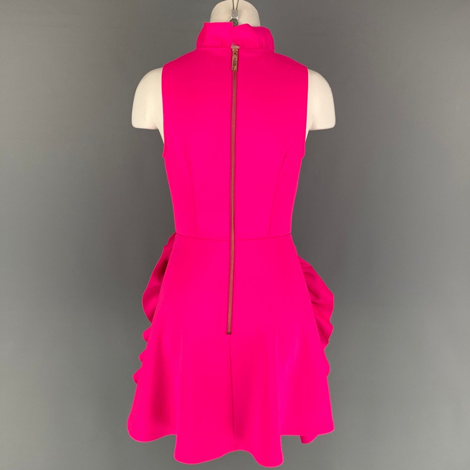 Ted Baker TED BAKER Size 2 Pink Polyester Sleeveless Dress Size XS / US 0-2 / IT 36-38 - 3 Thumbnail