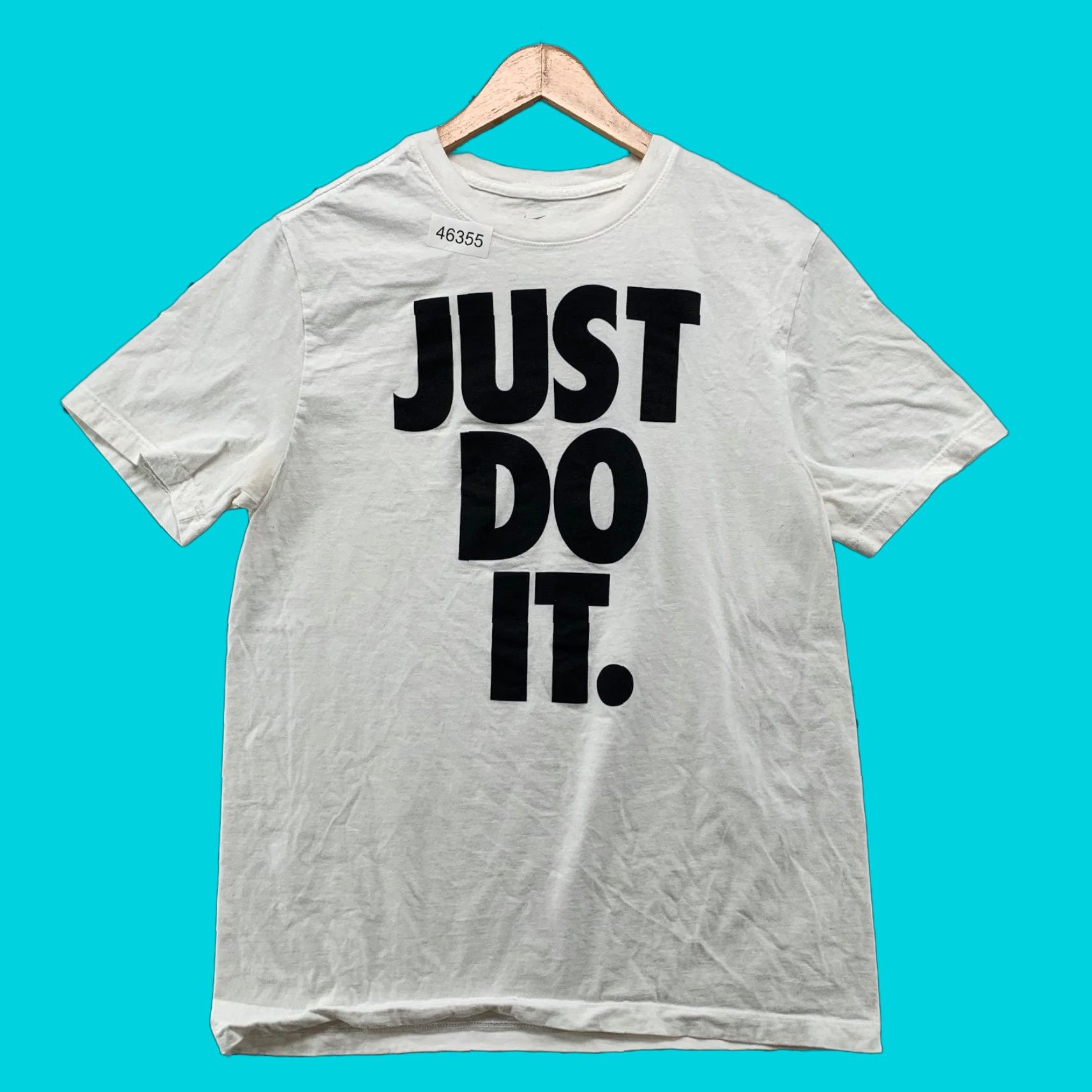 Nike Nike Shirt Mens Medium White Short Sleeve Just Do It Tee Size US M / EU 48-50 / 2 - 1 Thumbnail