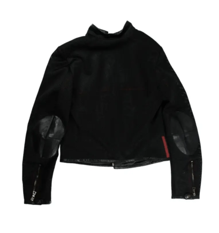 Leather × Prada × Vintage Prada Jacket Biker Leather 1999 Miu Miu Red Tab Sport EX0010 Size M / US 6-8 / IT 42-44 - 4 Thumbnail