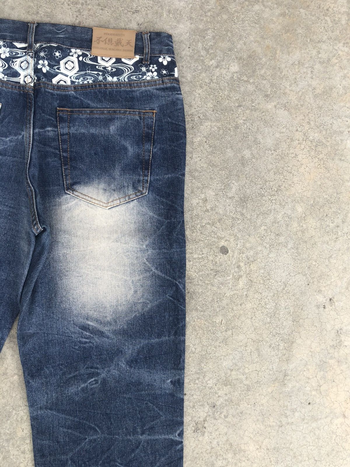 Japanese Brand Fugutaiten Embroidered Jeans Distressed Jeans Size US 33 - 10 Thumbnail
