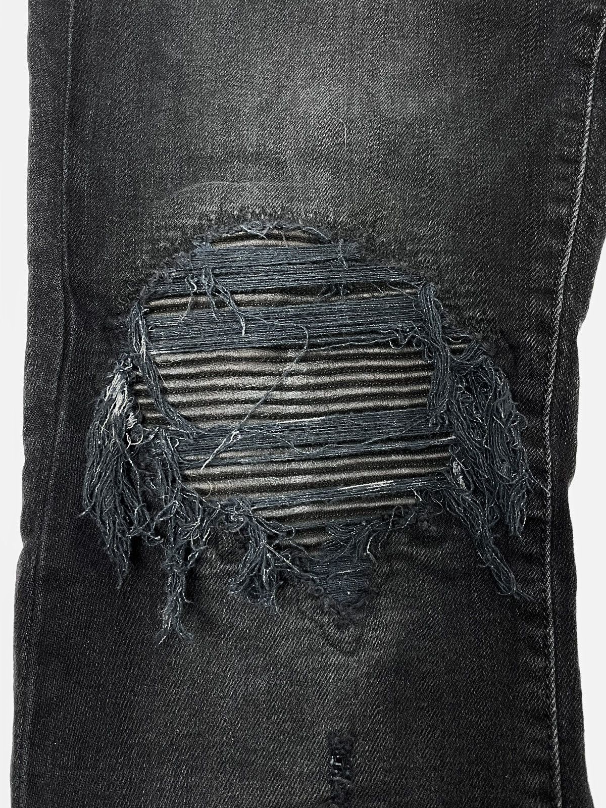 Amiri AMIRI MX1 Leather Patch Distressed Jeans – Size 32 Size US 32 / EU 48 - 8 Thumbnail