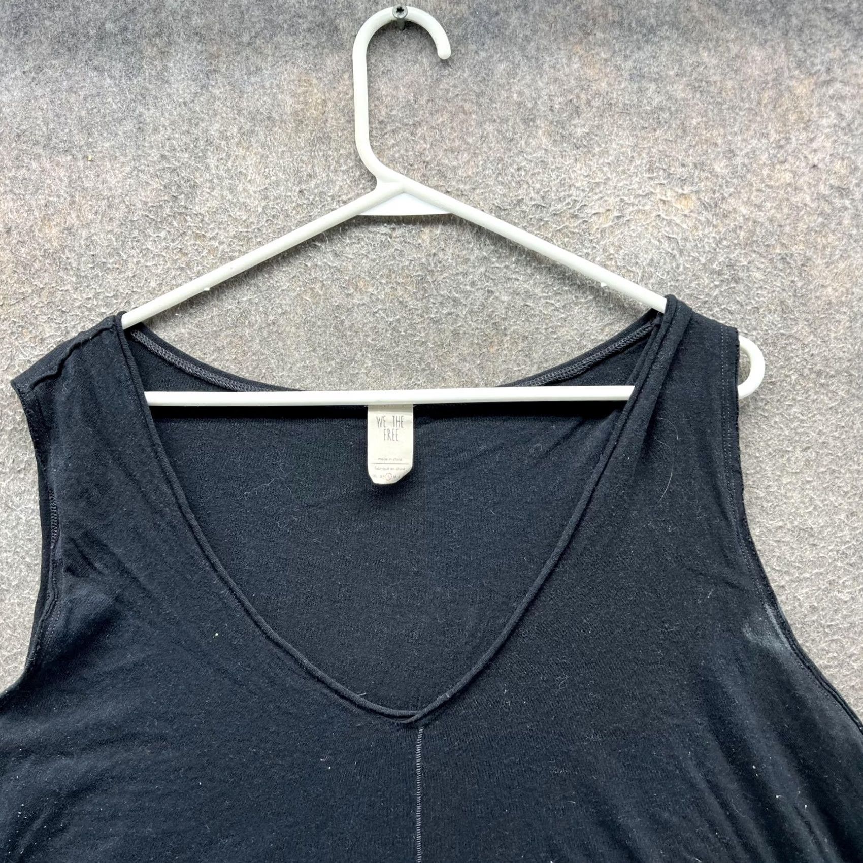 Free People Free People Tank Top Womens Small Black V Neck Layered Asym Hem Hi Low Tunic Top Size S / US 4 / IT 40 - 7 Thumbnail