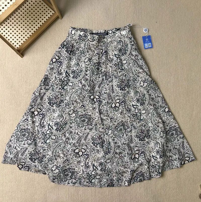 Burberry Burberry Multicolor Silk Blend Midi Skirt Size 23" - 1 Thumbnail