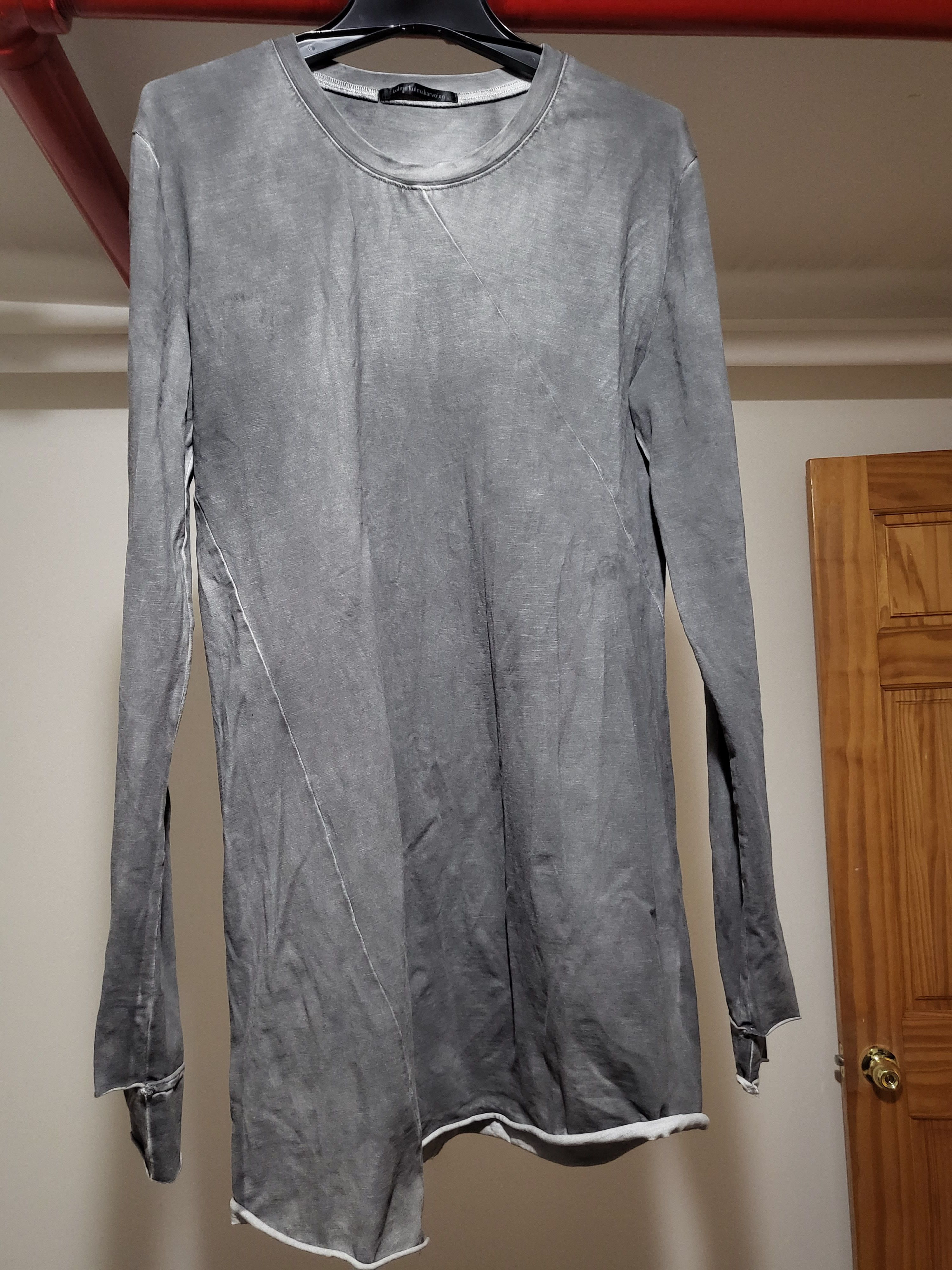 image of Designer Long Sleeve in Cold Dye Grey Washed, Men's (Size Medium)