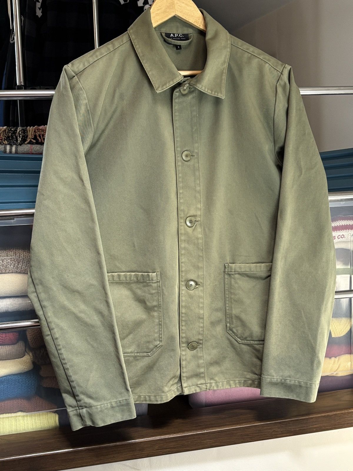 A.P.C. A.P.C. Army Military Buttoned Vintage Work Jacket Size US S / EU 44-46 / 1 - 2 Thumbnail