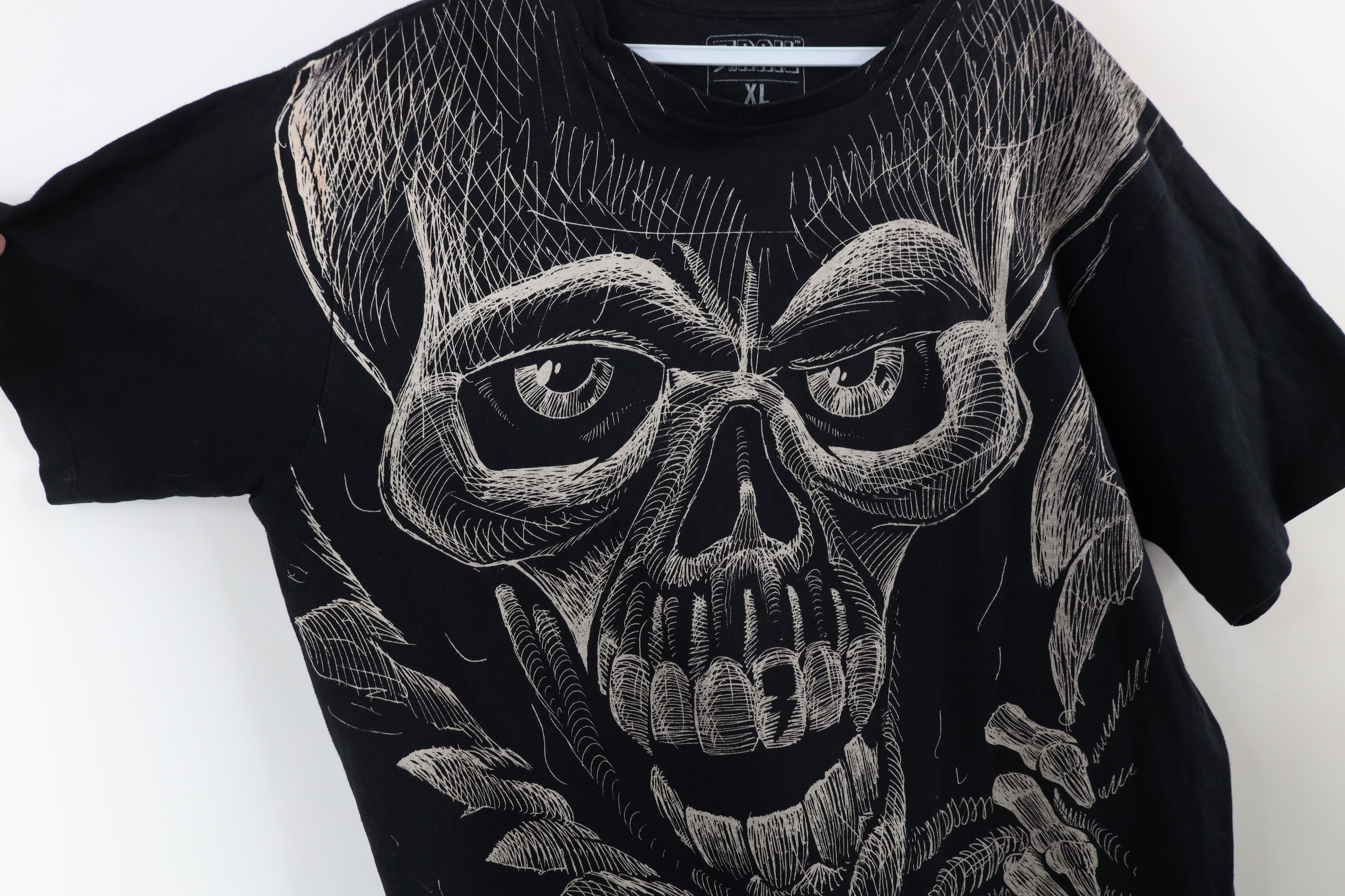 Vintage Vintage Y2K Streetwear Skeleton Short Sleeve T-Shirt Black Size US XL / EU 56 / 4 - 4 Thumbnail
