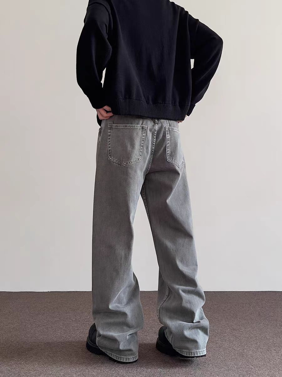 Japanese Brand × Jean High street vintage gray straight tube micro flared jeans Size US 32 / EU 48 - 1 Thumbnail
