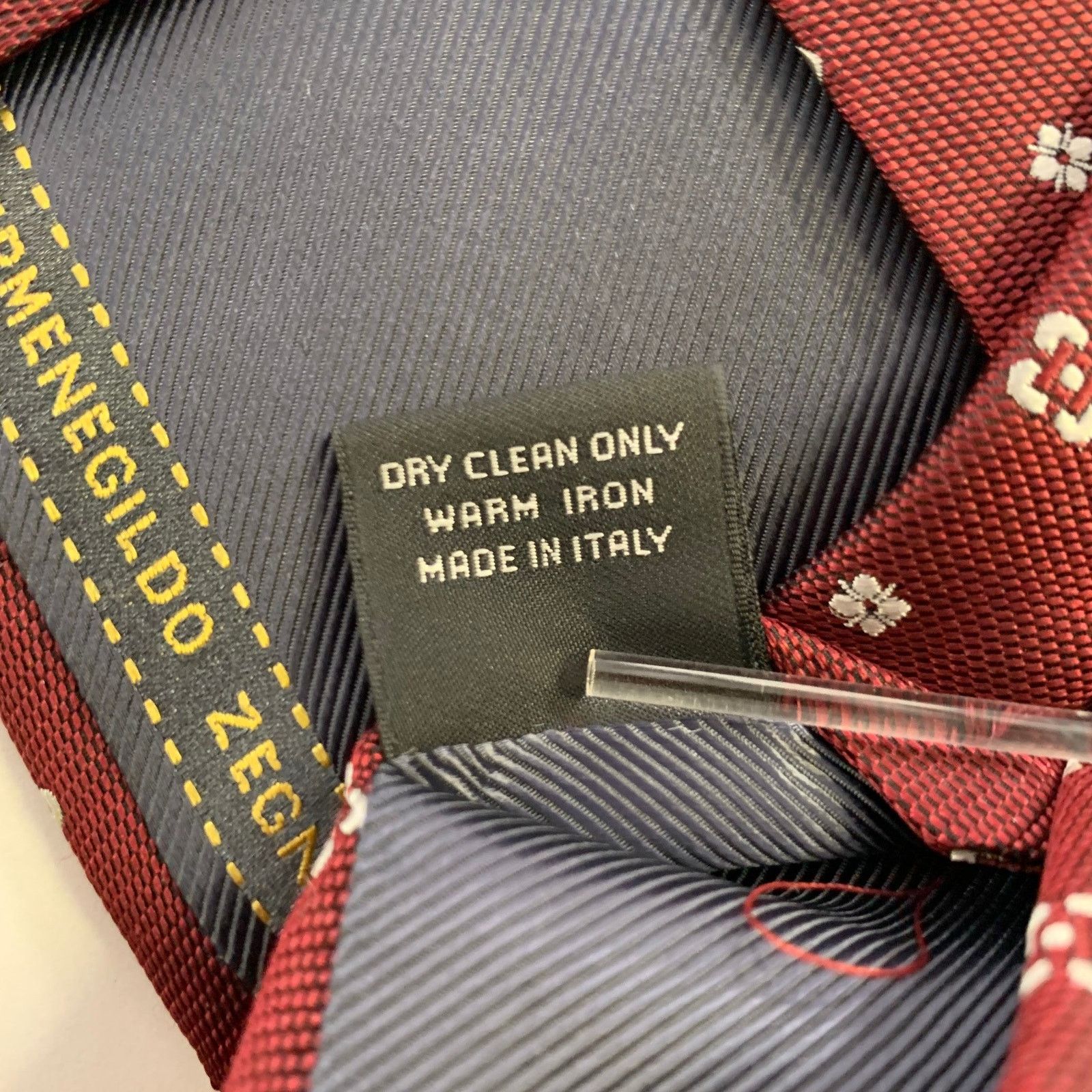 Ermenegildo Zegna ERMENEGILDO ZEGNA Burgundy Silver Foulard Silk Tie Size ONE SIZE - 4 Thumbnail