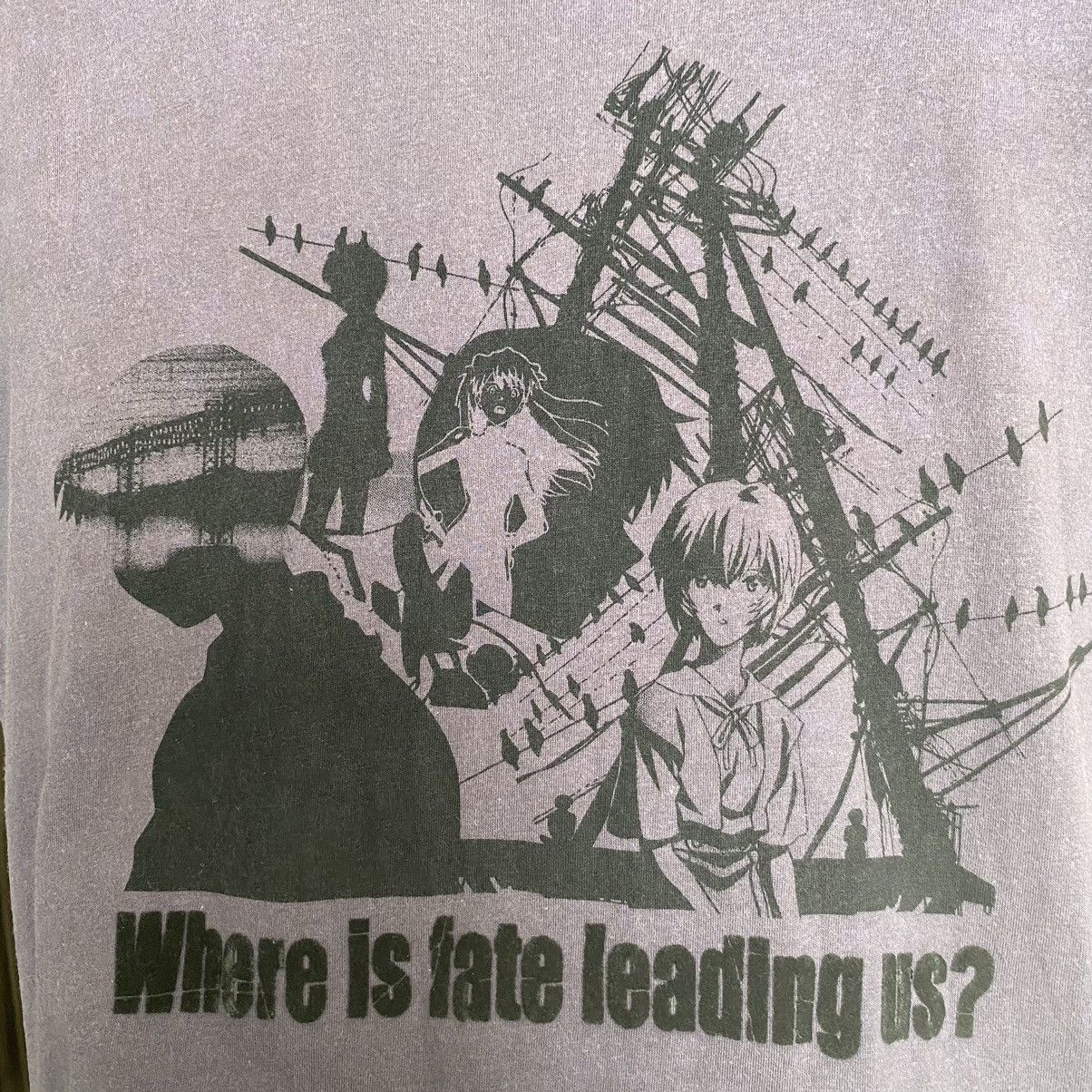Anime Thrashed Faded Evangelion Neon Genesis Japanese Anime Tee Size US S / EU 44-46 / 1 - 3 Thumbnail