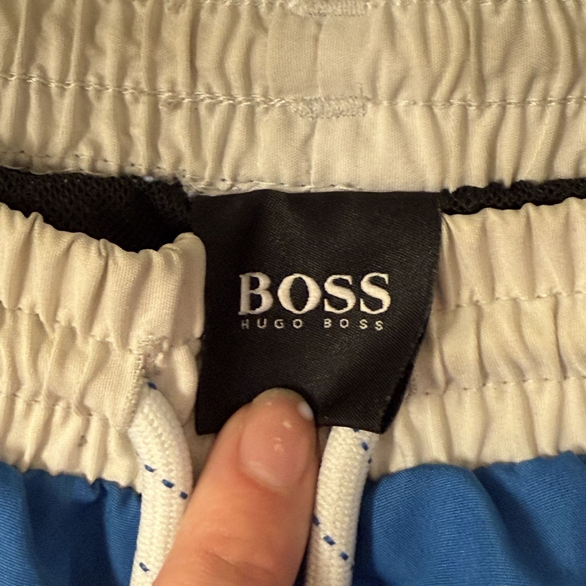 Hugo Boss Hugo Boss Blue Swim TRUNKS Spell Out Logo Athletic Shorts Size US 32 / EU 48 - 5 Thumbnail