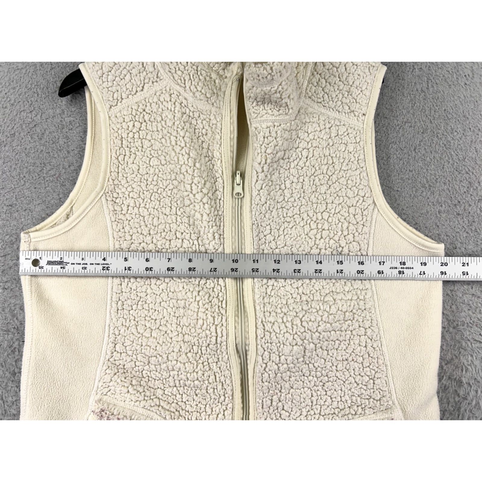 Van Heusen Van Heusen Vest Womens Large White Polyester Fleece Full Zip Pockets Mock Neck Size L / US 10 / IT 46 - 6 Thumbnail