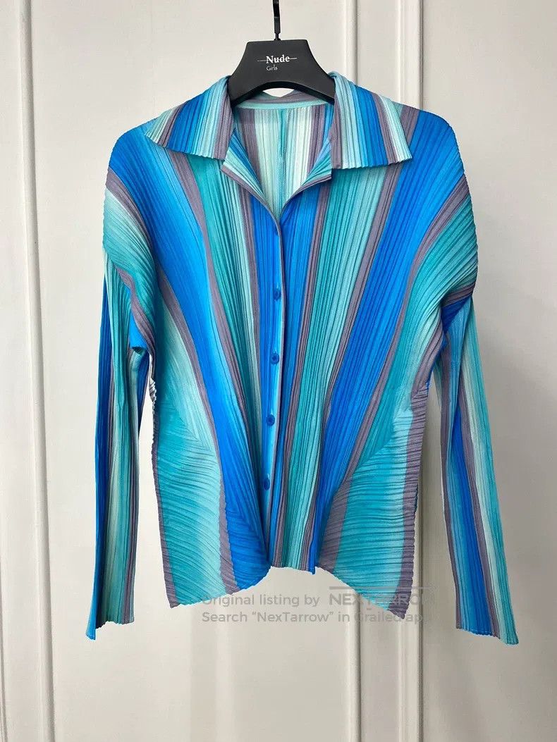 Issey Miyake Issey Miyake Blue Coat Size S / US 4 / IT 40 - 1 Thumbnail