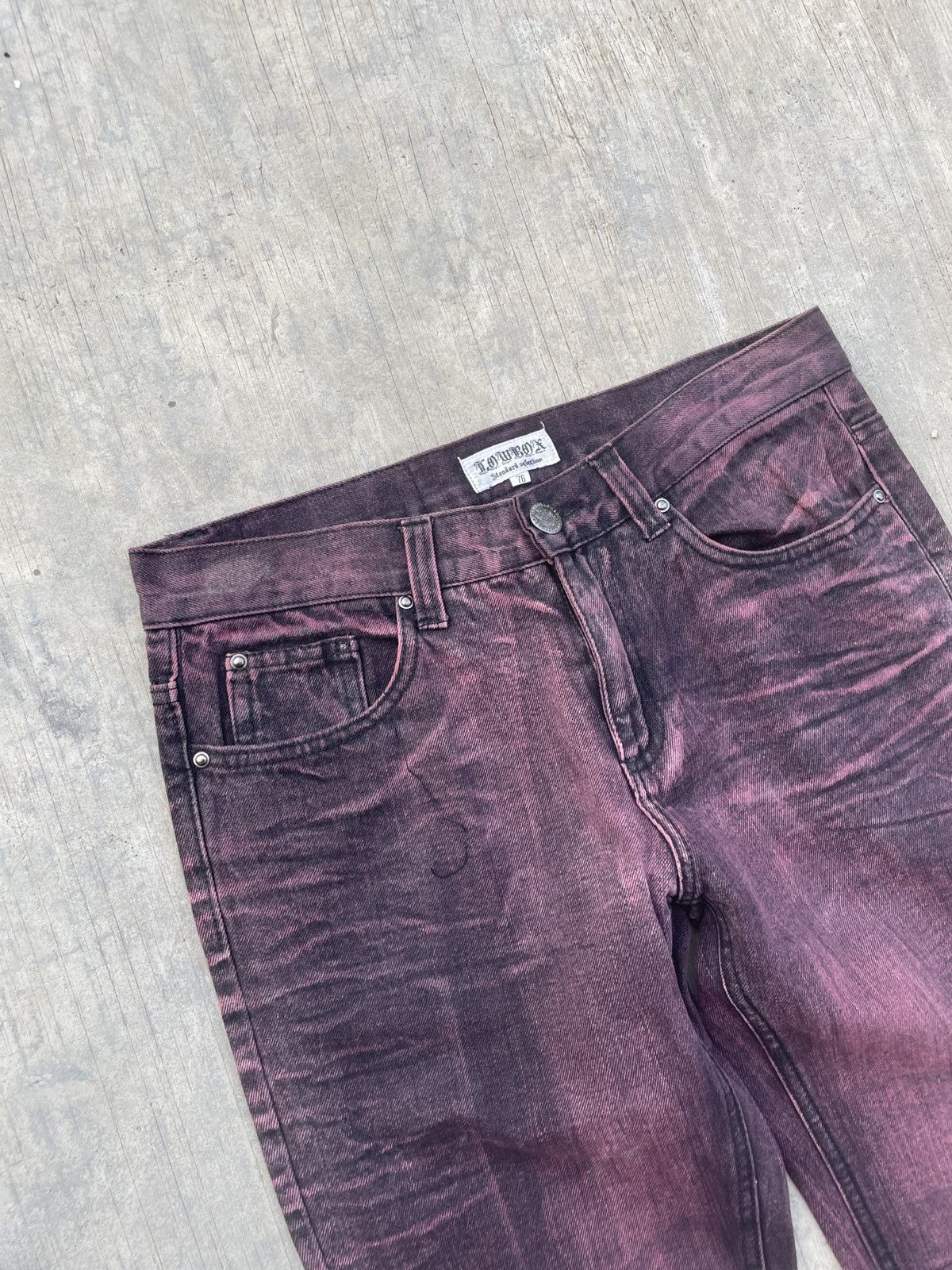Japanese Brand 💥RARE💥2000s JAPANESE BRAND LOWBOX RED WINE WHISKER JEANS Size US 30 / EU 46 - 2 Thumbnail
