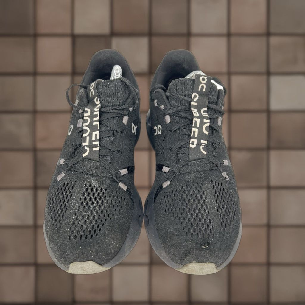 Vintage On Cloud Sneakers Women 10 Black Cloudtecphase Cozy Cushioned Foam Low Top Lace Up Running Walking Cross Training Athleisure Logo Size US 10 / IT 40 - 1 Thumbnail