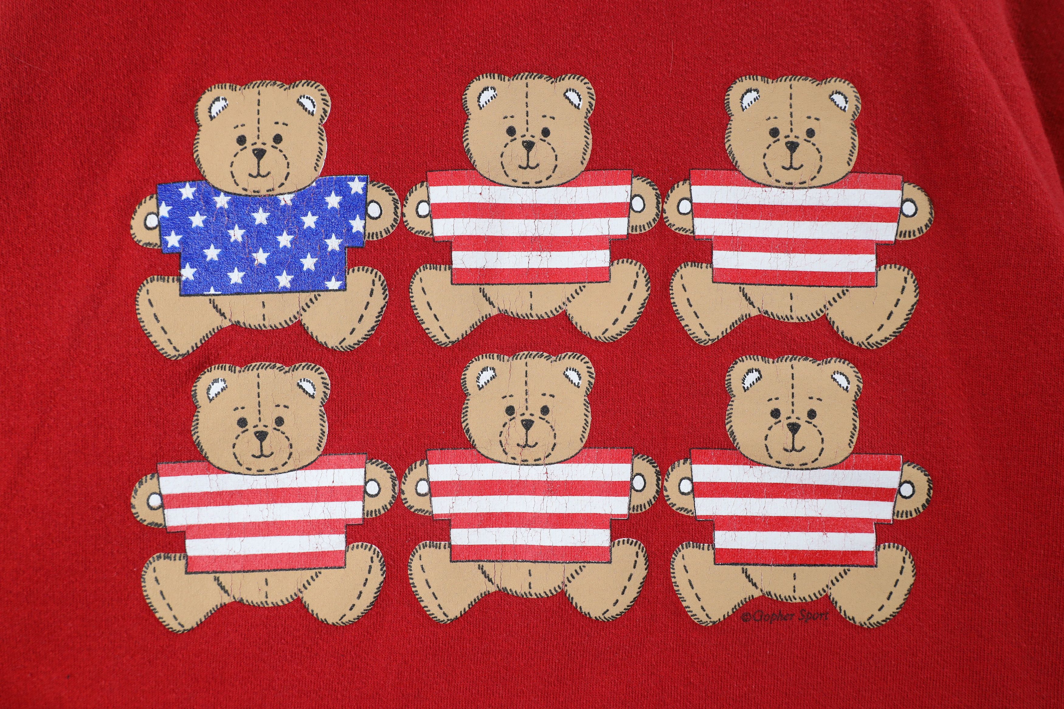 Vintage Vintage 90s Streetwear Flag Bear Turtleneck Sweatshirt USA Size L / US 10 / IT 46 - 4 Thumbnail