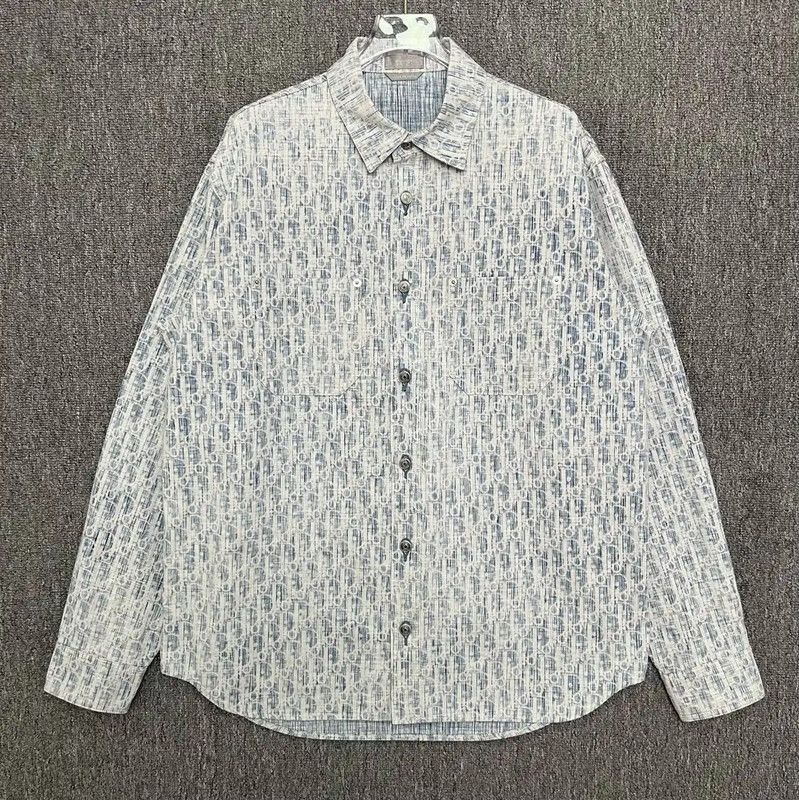 Dior Dior Blue Cotton Long Sleeve Shirt 0089 Size US M / EU 48-50 / 2 - 1 Thumbnail