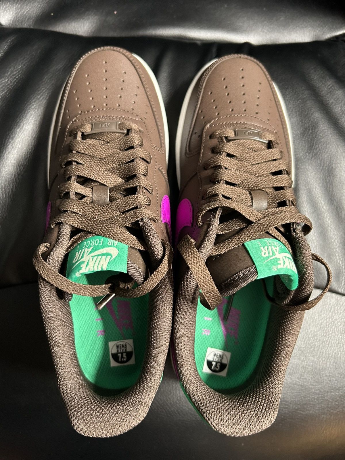 Nike Nike Air Force 1 Low "Baroque Brown / Vivid Purple" Sz 7.5M Size US 7.5 / EU 40-41 - 6 Thumbnail