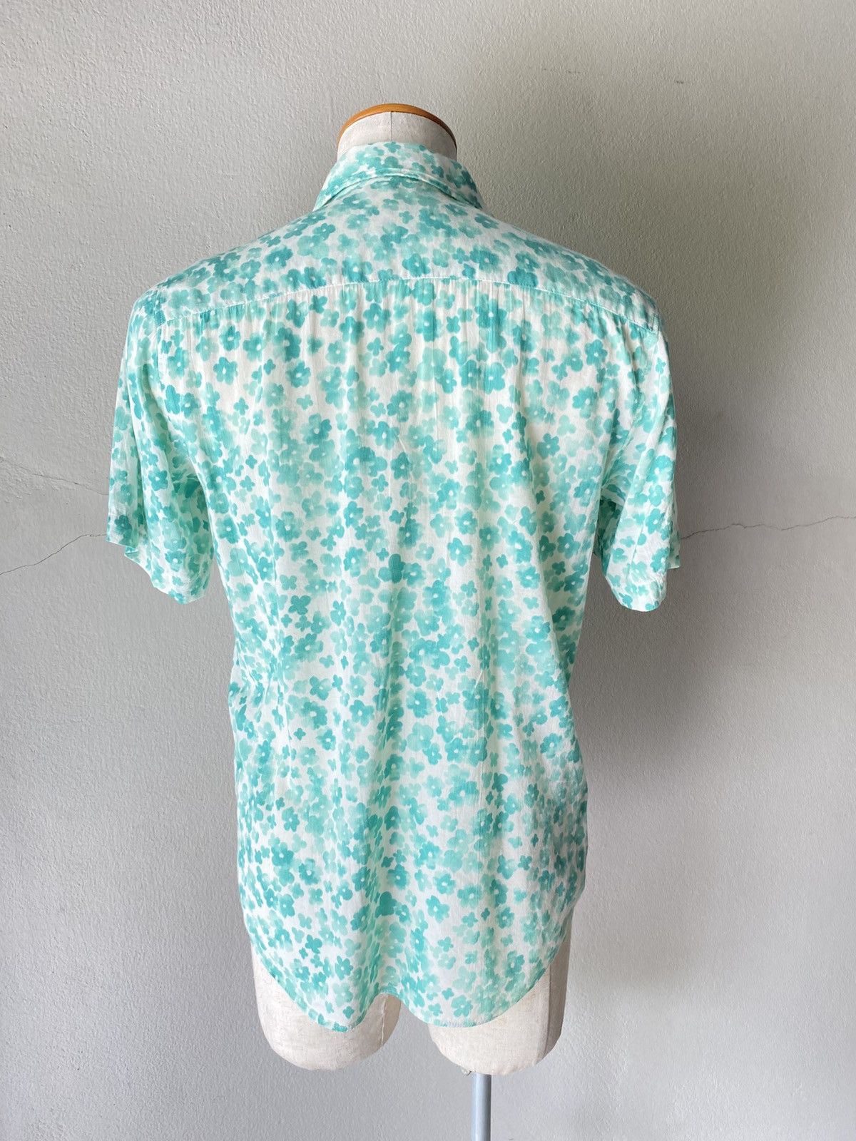 Golden Goose × Japanese Brand GGD White Short-Sleeve Shirt with Green Floral Print Size US M / EU 48-50 / 2 - 9 Thumbnail