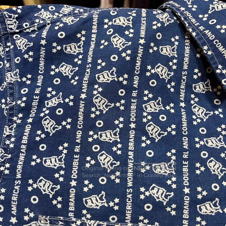 RRL Ralph Lauren RRL Ralph Lauren Blue-dyed printed logo shirt Size US M / EU 48-50 / 2 - 7 Thumbnail