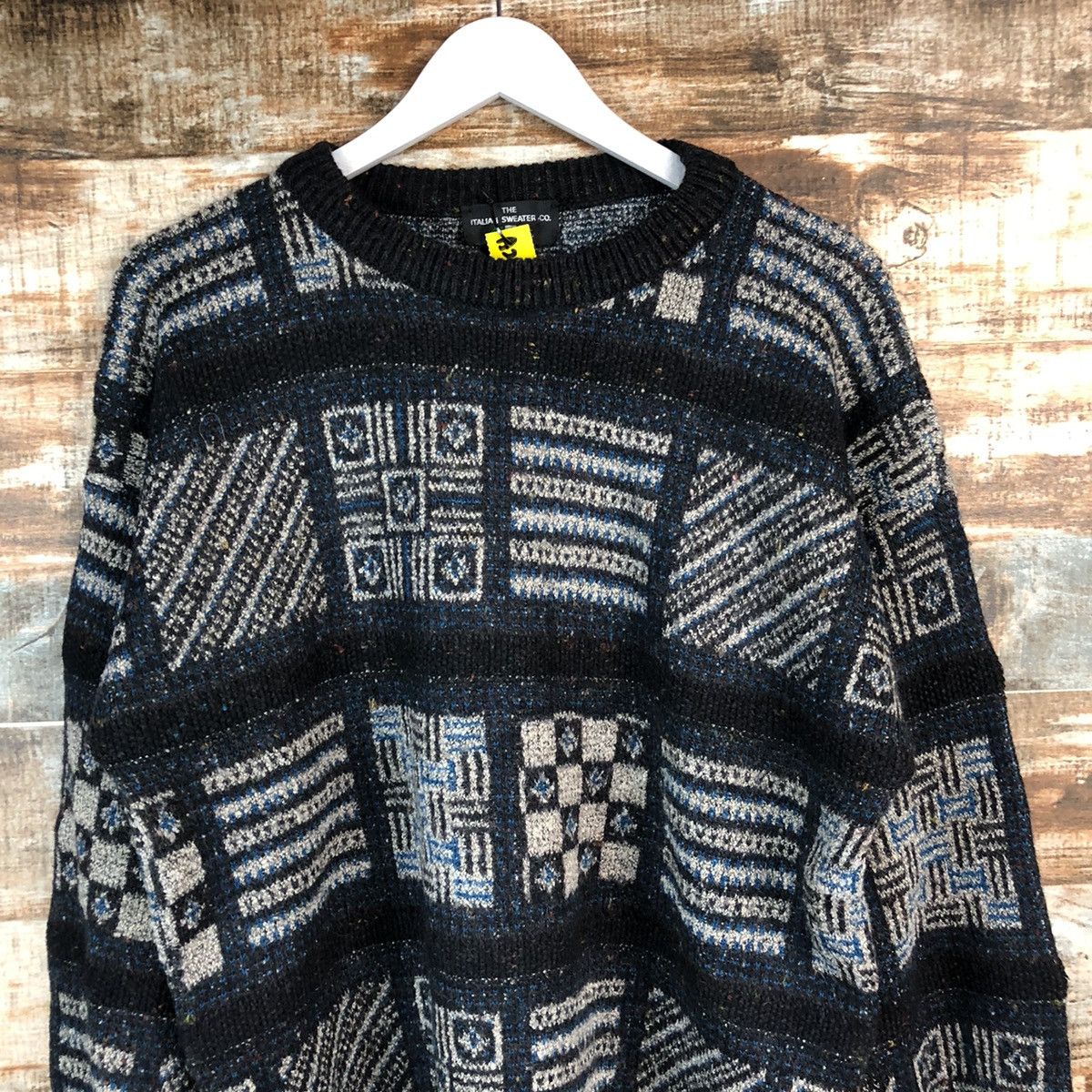 Vintage Italian vintage art Sweater Black Knitwear #A2185 Size US M / EU 48-50 / 2 - 5 Thumbnail