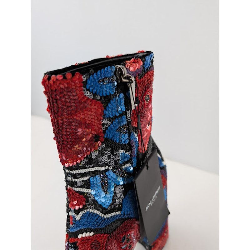 Saint Laurent Paris o1rshd1 Billy Sequence Embellished Platform Ankle Boots Size US 10 / IT 40 - 17 Thumbnail