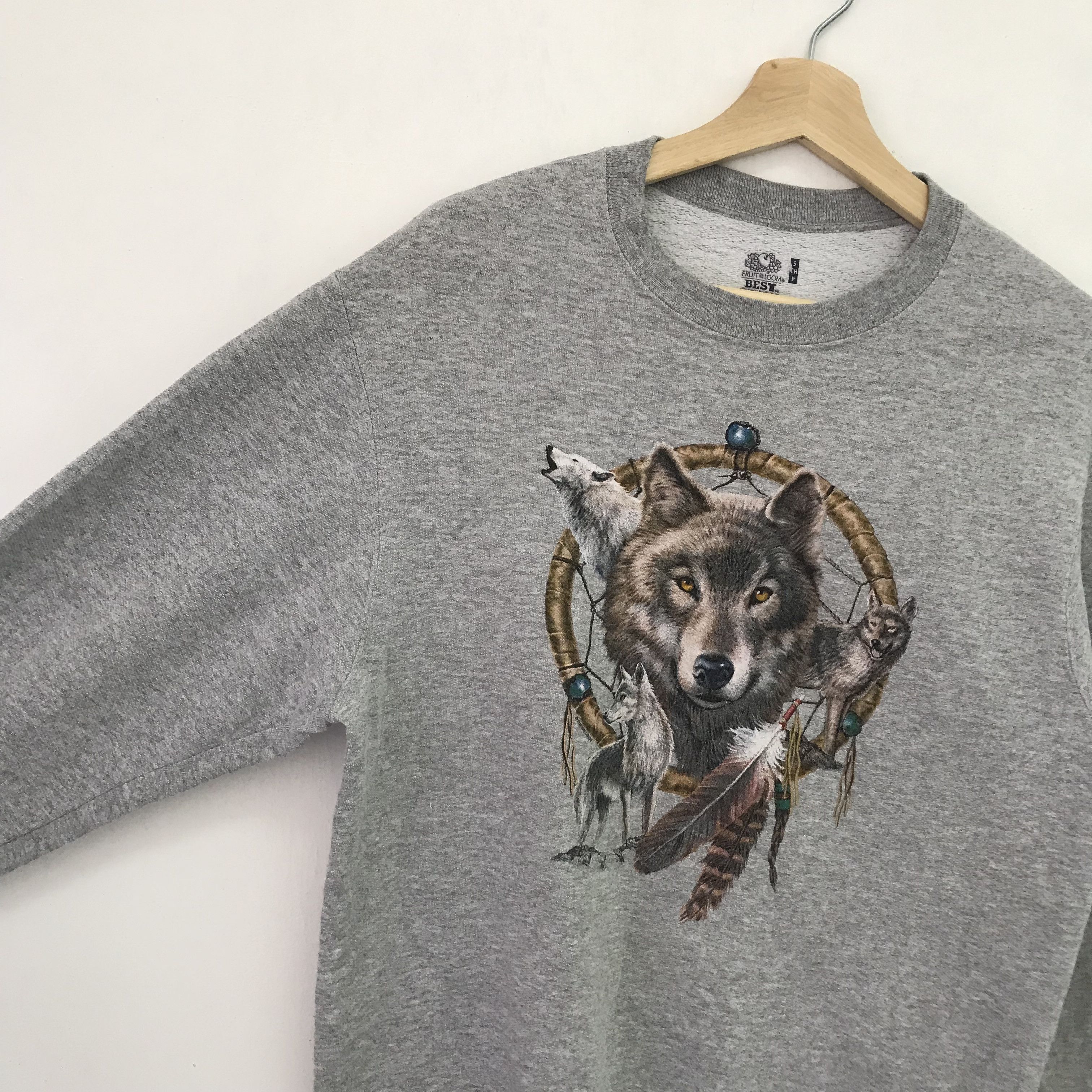 Vintage Vintage Wildlife Wolf Gray Sweatshirt Small Wolf - 564 Size US S / EU 44-46 / 1 - 4 Thumbnail