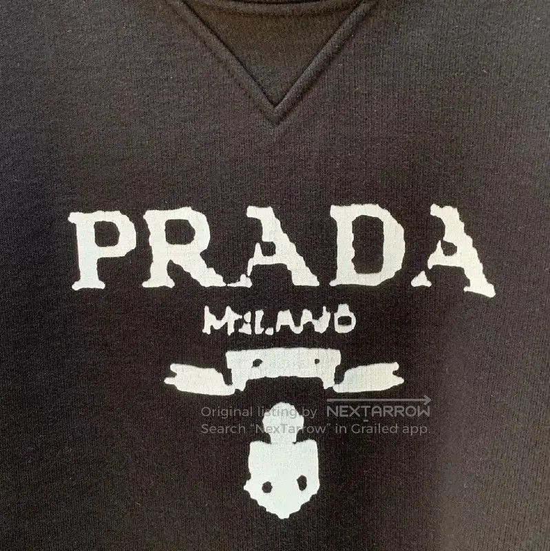 Prada Prada Men's Black Cotton Sweatshirt. Size US L / EU 52-54 / 3 - 5 Thumbnail