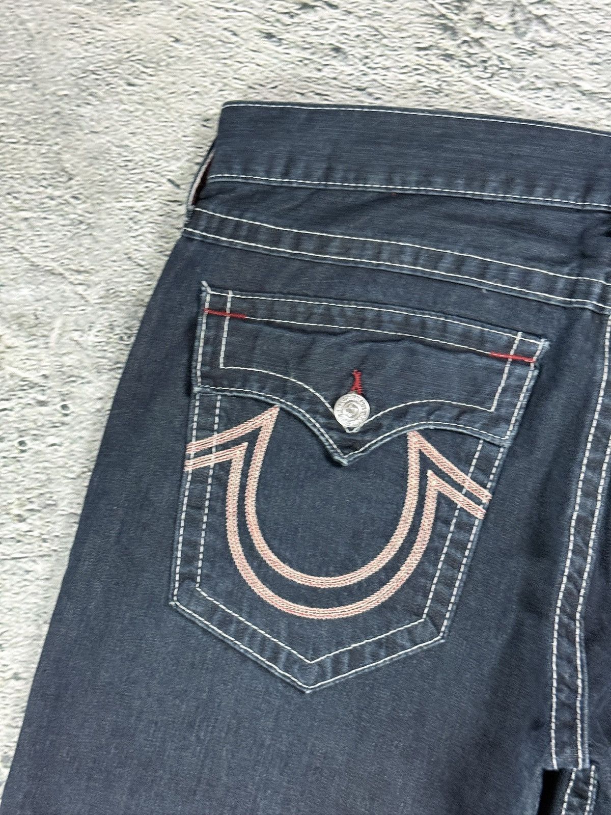 True Religion True Religion jeans straight denim red rope stitching Size US 38 / EU 54 - 3 Thumbnail