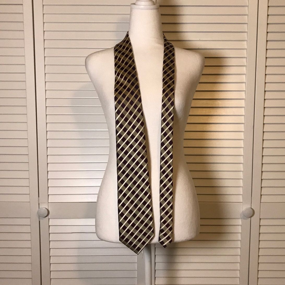 Stafford Stafford Essentials Purple Plaid Classic Wide Men Necktie Size ONE SIZE - 2 Thumbnail