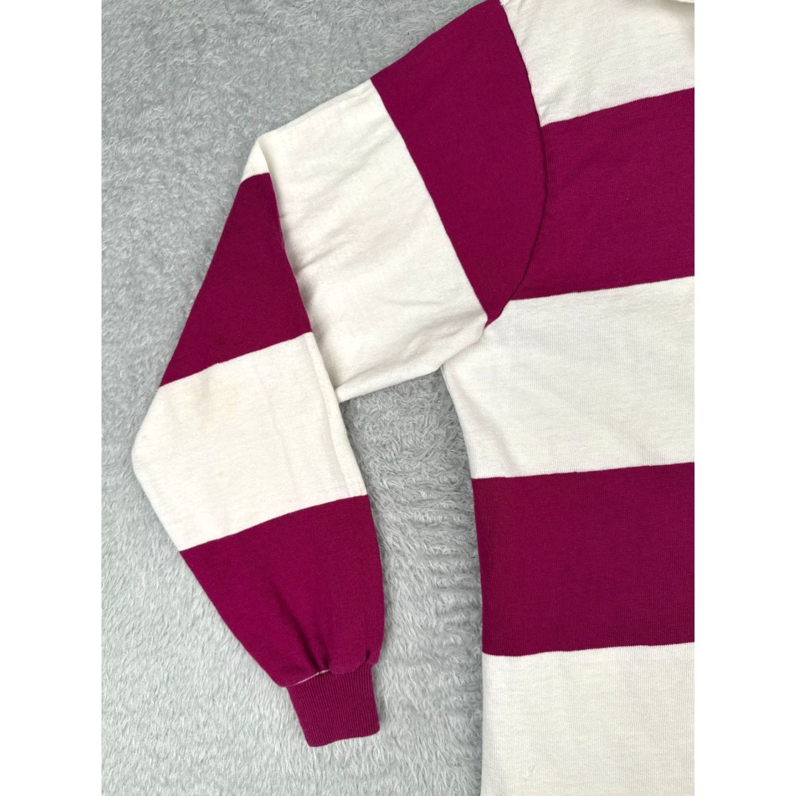 Vintage VINTAGE Neil Martin Polo Shirt Men XL Pink White Stripe Cotton Jersey Slim Fit Short Sleeve Size US XL / EU 56 / 4 - 3 Thumbnail