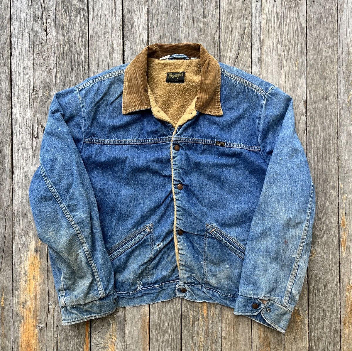 Wrangler 1970’s Wrangler Fleece-Lined Denim Work Jacket Size US M / EU 48-50 / 2 - 1 Thumbnail