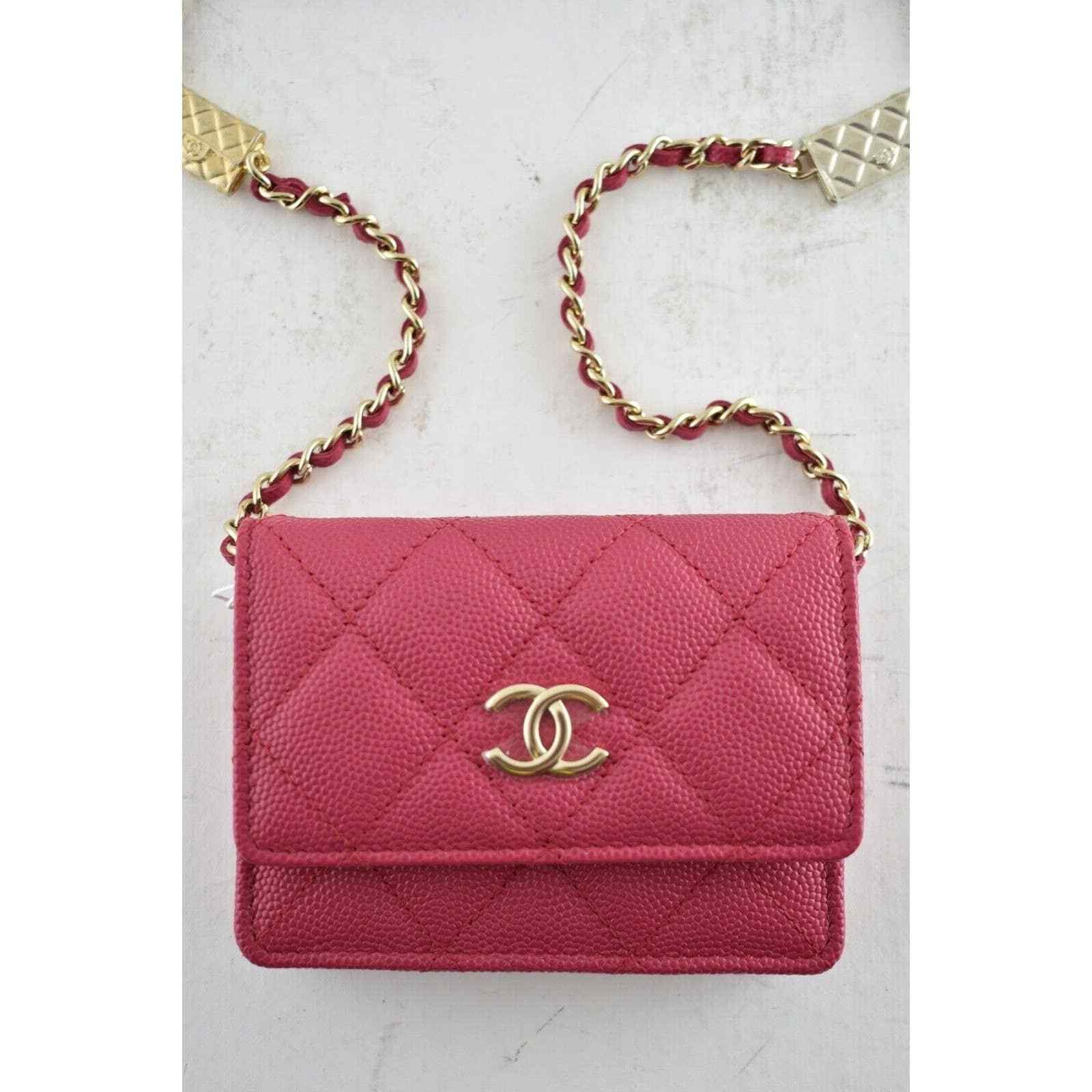 chanel-chanel-21k-pink-caviar-woc-mini-wallet-chain-gold-bag-grailed