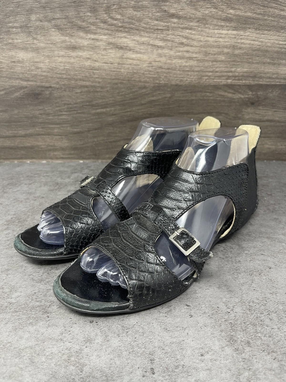 AGLINI AGL Gladiator Sandals Womens Size 6.5 (36.5) Black Leather Size US 6.5 / IT 36.5 - 2 Thumbnail