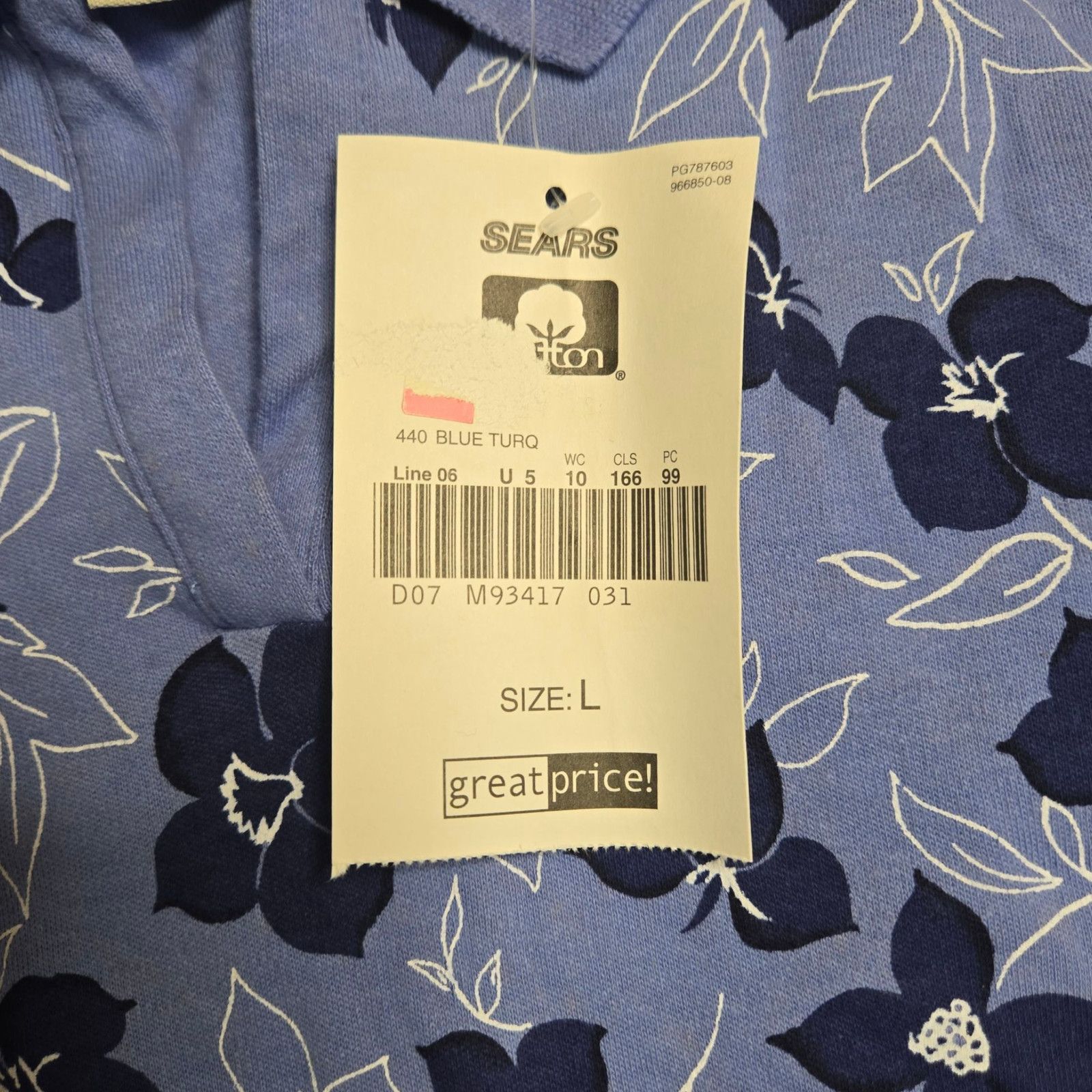 Vintage Y2K Periwinkle Floral V Neck Cotton Polo T-Shirt Size Large Size L / US 10 / IT 46 - 5 Thumbnail