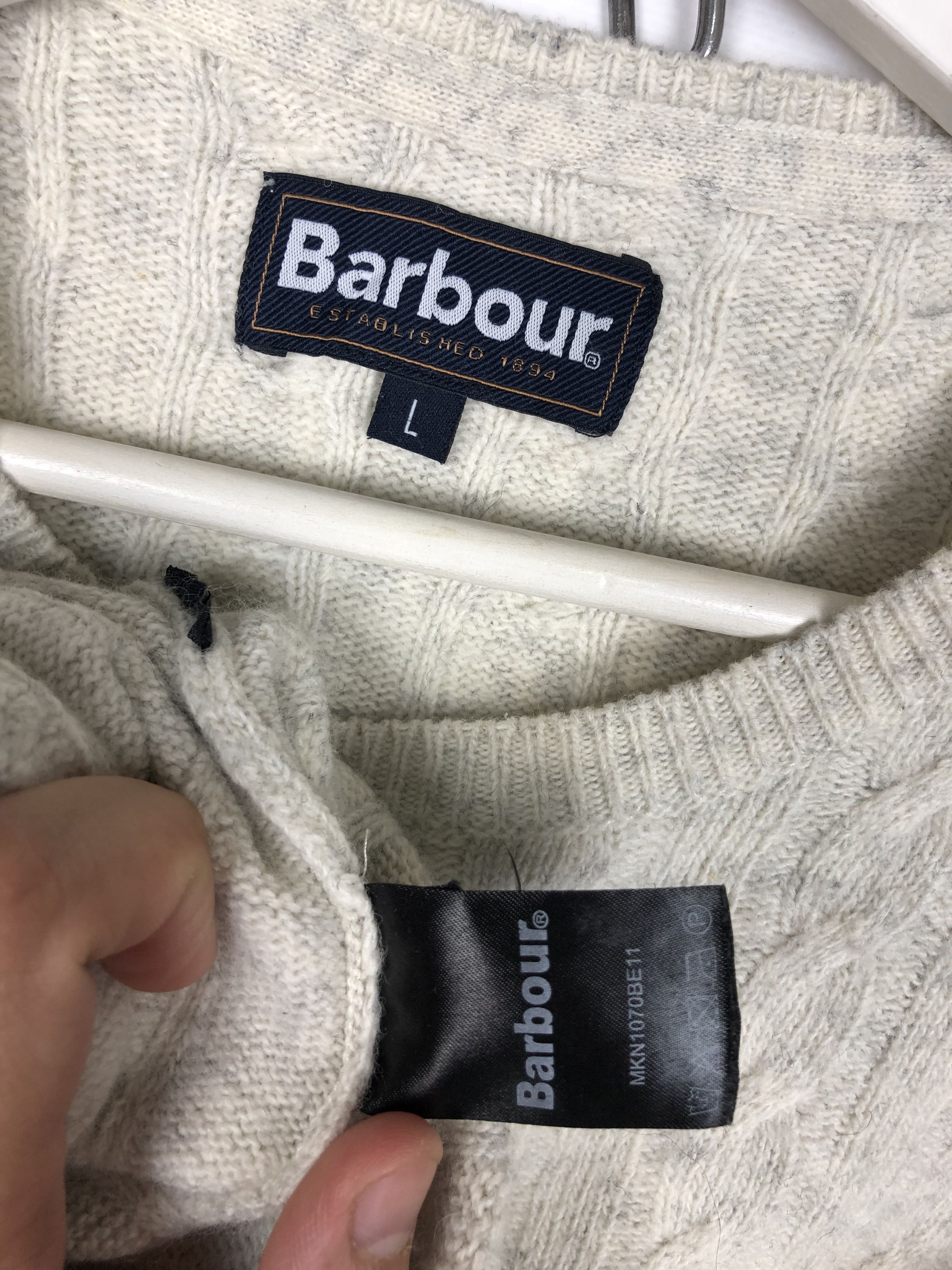 Barbour Barbour Knit Wool Sweater Pullover Crewneck Cream size L Size L / US 10 / IT 46 - 8 Thumbnail