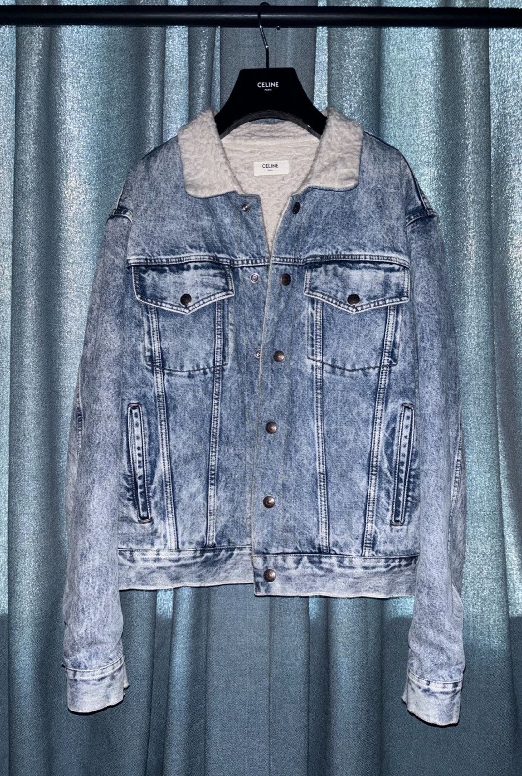 Celine Celine 2021FW Runway Lamb Fur Denim Jacket Size US L / EU 52-54 / 3 - 1 Thumbnail